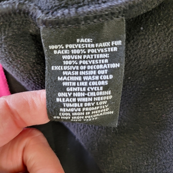 FILA Women's Full Zip Fleece Jacket Hot Pink Black Pockets Logo Athlesiure Large - Picture 8 of 11